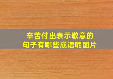 辛苦付出表示敬意的句子有哪些成语呢图片