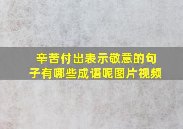 辛苦付出表示敬意的句子有哪些成语呢图片视频