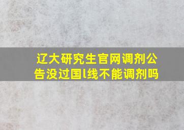 辽大研究生官网调剂公告没过国l线不能调剂吗