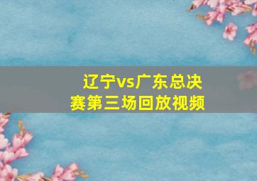 辽宁vs广东总决赛第三场回放视频