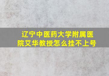 辽宁中医药大学附属医院艾华教授怎么挂不上号