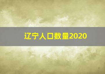 辽宁人口数量2020