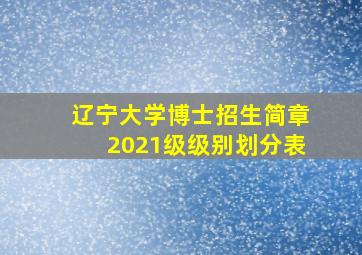 辽宁大学博士招生简章2021级级别划分表