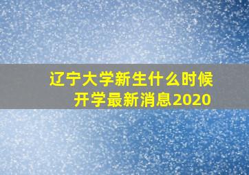 辽宁大学新生什么时候开学最新消息2020