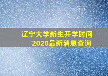 辽宁大学新生开学时间2020最新消息查询