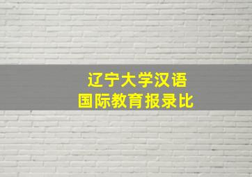 辽宁大学汉语国际教育报录比