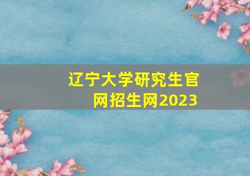 辽宁大学研究生官网招生网2023