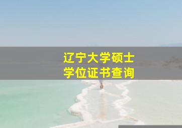 辽宁大学硕士学位证书查询