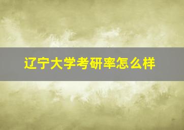 辽宁大学考研率怎么样