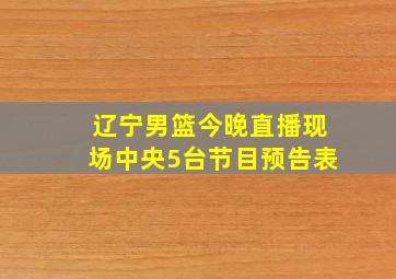 辽宁男篮今晚直播现场中央5台节目预告表