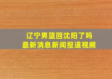 辽宁男篮回沈阳了吗最新消息新闻报道视频