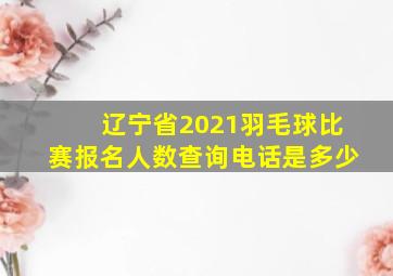 辽宁省2021羽毛球比赛报名人数查询电话是多少