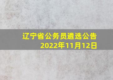 辽宁省公务员遴选公告2022年11月12日