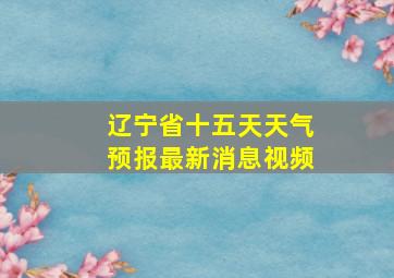 辽宁省十五天天气预报最新消息视频