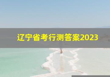 辽宁省考行测答案2023