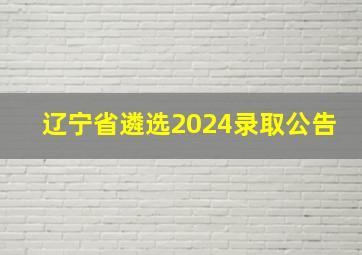 辽宁省遴选2024录取公告