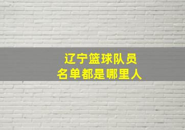 辽宁篮球队员名单都是哪里人