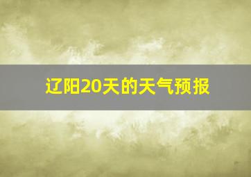 辽阳20天的天气预报