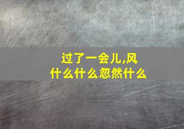 过了一会儿,风什么什么忽然什么