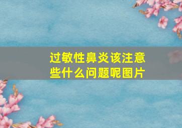 过敏性鼻炎该注意些什么问题呢图片