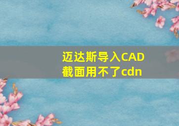 迈达斯导入CAD截面用不了cdn