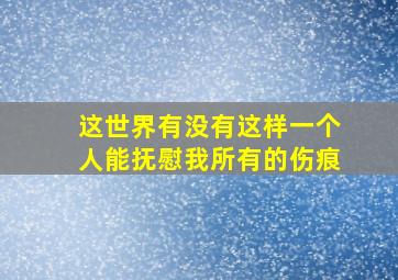 这世界有没有这样一个人能抚慰我所有的伤痕