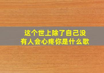 这个世上除了自己没有人会心疼你是什么歌