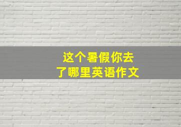 这个暑假你去了哪里英语作文