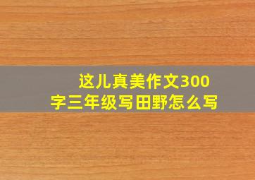 这儿真美作文300字三年级写田野怎么写