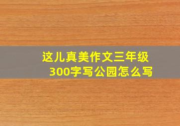 这儿真美作文三年级300字写公园怎么写