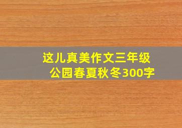 这儿真美作文三年级公园春夏秋冬300字