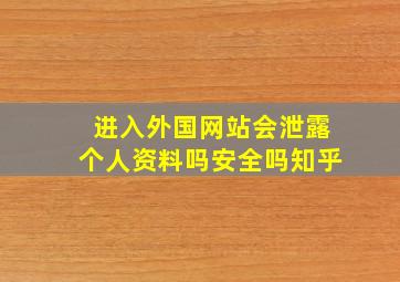 进入外国网站会泄露个人资料吗安全吗知乎