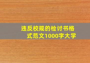 违反校规的检讨书格式范文1000字大学