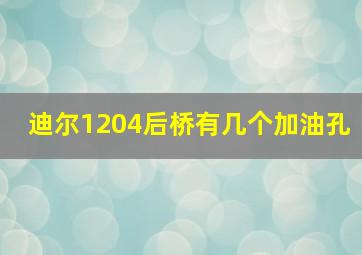 迪尔1204后桥有几个加油孔