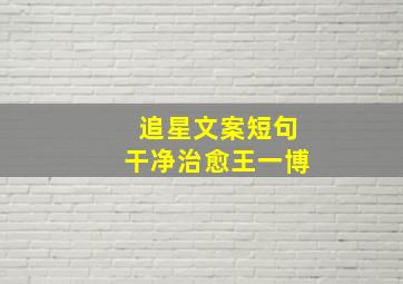 追星文案短句干净治愈王一博