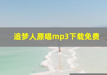 追梦人原唱mp3下载免费