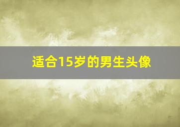 适合15岁的男生头像