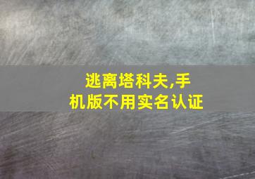 逃离塔科夫,手机版不用实名认证