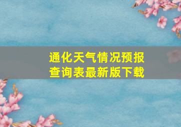 通化天气情况预报查询表最新版下载