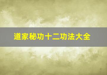 道家秘功十二功法大全