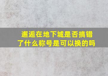 邂逅在地下城是否搞错了什么称号是可以换的吗