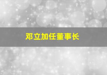 邓立加任董事长