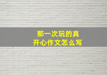 那一次玩的真开心作文怎么写