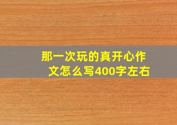 那一次玩的真开心作文怎么写400字左右