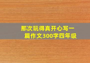 那次玩得真开心写一篇作文300字四年级