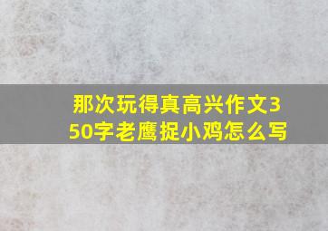 那次玩得真高兴作文350字老鹰捉小鸡怎么写