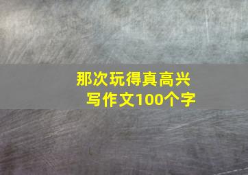 那次玩得真高兴写作文100个字