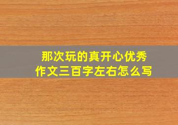 那次玩的真开心优秀作文三百字左右怎么写