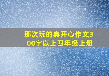 那次玩的真开心作文300字以上四年级上册