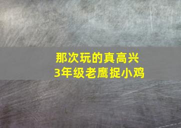 那次玩的真高兴3年级老鹰捉小鸡